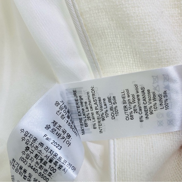 Chloe NEW Wool Cashmere Gauze Rustic Open Front Blazer Eden White Ivory Size XS - Picture 13 of 16